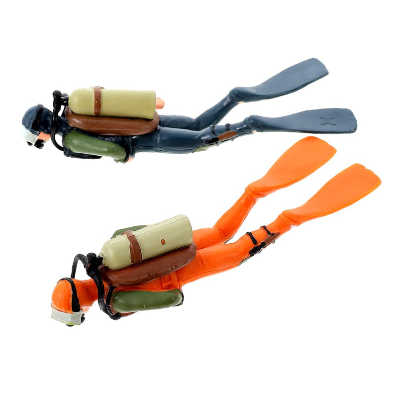 2-Piece Playful Diver Fish Tank Ornaments