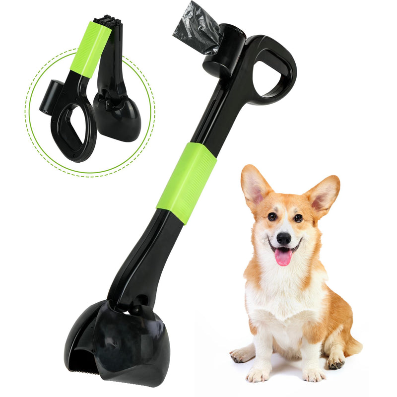 22" Foldable Pooper Scooper with Bag Dispenser & 10 Waste Bags