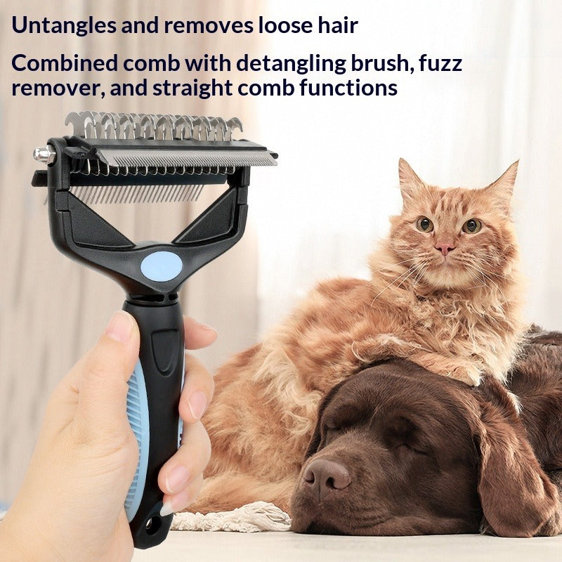 Pet grooming tool with a cat and dog on a white background