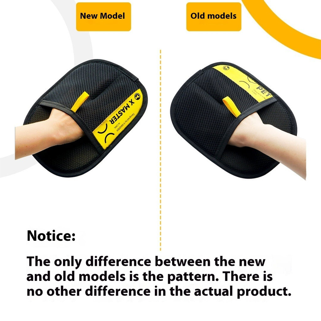 Comparison of a new and old model of a black and yellow product on a white background.