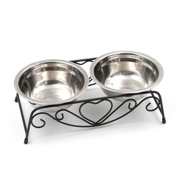Elevated Stainless Steel Double Pet Bowl with Stand – Ergonomic Cat & Dog Feeder
