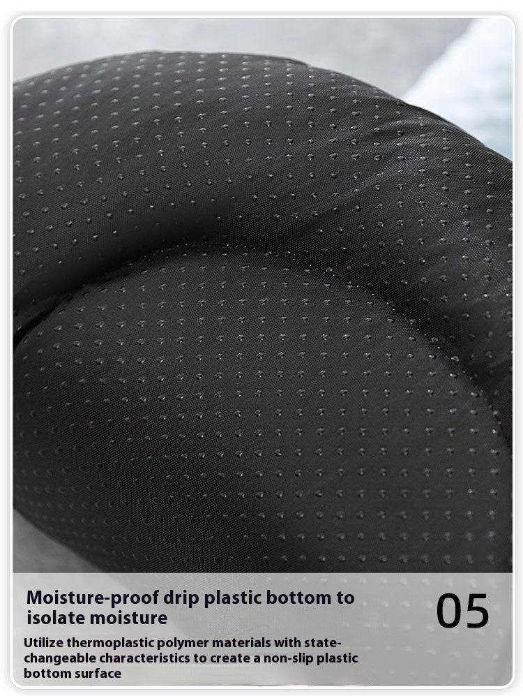 Black textured plastic sheet with text on a gray background