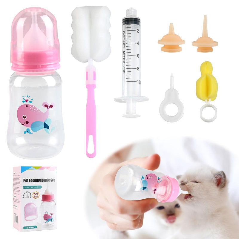 7-Piece Kitten Nursing Kit with 4oz Bottle - Pink
